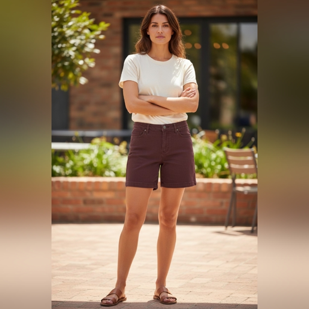 GLORIA VANDERBILT Women's Casual Brown Shorts SIZE 16 WAIST 36"